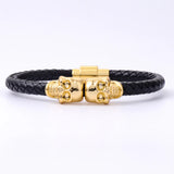 Men Bracelet Bangle Alloy Leather Husband Boyfriend Gift