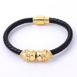 Men Bracelet Bangle Alloy Leather Husband Boyfriend Gift