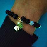 Glow In The Dark Stone Bead Bracelet Luminous Fluorescence Jewelry