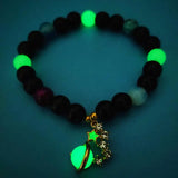 Glow In The Dark Stone Bead Bracelet Luminous Fluorescence Jewelry
