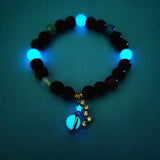 Glow In The Dark Stone Bead Bracelet Luminous Fluorescence Jewelry