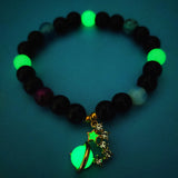 Glow In The Dark Stone Bead Bracelet Luminous Fluorescence Jewelry