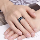 Men Titanium Steel Celtic Dragon Rings Inlay Carbon Fiber Rings For Men Wedding