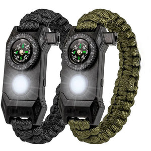 Outdoor LED Light Survival Umbrella Rope SOS Bracelet
