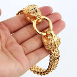 Men Stainless Steel Bracelet Retro Lion Head Jewelry