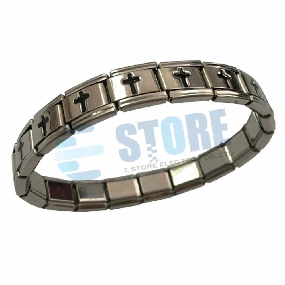 Men Steel Bracelets with Cross Vintage Wristband 2pcs/lot