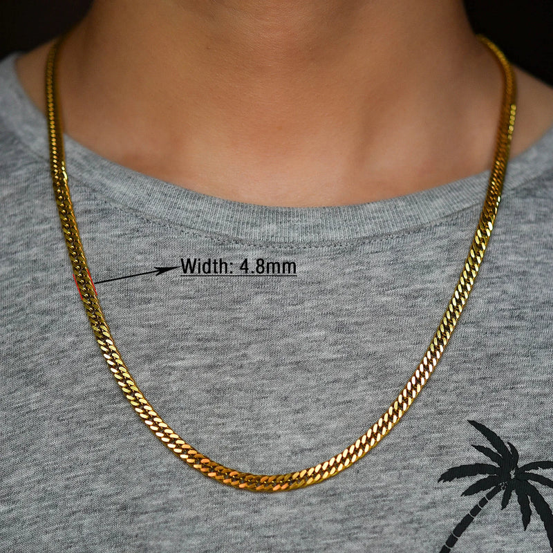 Men's Stainless Steel Cuban Chain Choker Necklace