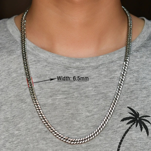 Men's Stainless Steel Gold/Silver Cuban Chain Choker Necklace