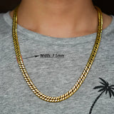 Men's Stainless Steel Gold/Silver Cuban Chain Choker Necklace