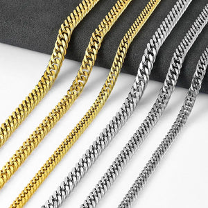 Men's Stainless Steel Gold/Silver Cuban Chain Choker Necklace