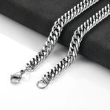 Men's Stainless Steel Gold/Silver Cuban Chain Choker Necklace