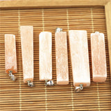 Yellow Gypsum Ore Pendant Square Necklace Men Women M1111