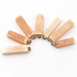 Yellow Gypsum Ore Pendant Square Necklace Men Women M1111