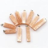 Yellow Gypsum Ore Pendant Square Necklace Men Women M1111