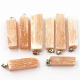 Yellow Gypsum Ore Pendant Square Necklace Men Women M1111