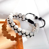 Men Tiger Eye Stone Braided Bracelet Double Layer Lapis Lazuli Bangles