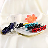 Men Tiger Eye Stone Braided Bracelet Double Layer Lapis Lazuli Bangles