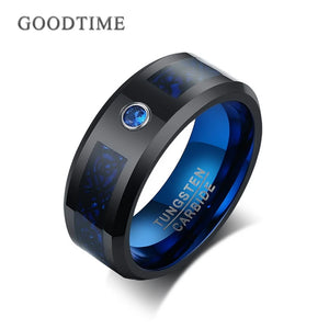 Tungsten Carbide Ring Zircon 8MM Wedding Party Jewelry