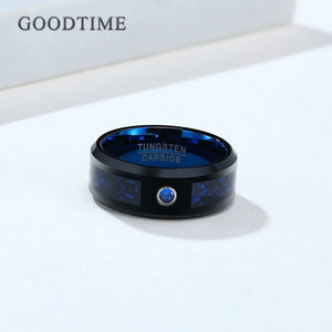 Tungsten Carbide Ring Zircon 8MM Wedding Party Jewelry