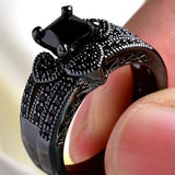 Stainless Steel Zircon Men/Women Heart Ring Set