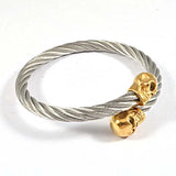Skulls Clasp Twisted Cable Bangles Cuff Bracelets