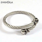 Skulls Clasp Twisted Cable Bangles Cuff Bracelets