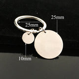 Personalized Men Women Jewelry Keyring Engraved Name Date Gift For Couples