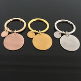 Personalized Men Women Jewelry Keyring Engraved Name Date Gift For Couples