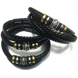 Men Woven Leather Wrap Bracelets Multilayer Braided Rope Bracelet