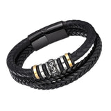 Men Woven Leather Wrap Bracelets Multilayer Braided Rope Bracelet