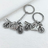 Men's Alloy Motorcycle Keychain Silvery Green Pendant