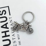 Men's Alloy Motorcycle Keychain Silvery Green Pendant