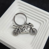 Men's Alloy Motorcycle Keychain Silvery Green Pendant
