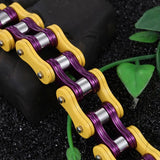 Men's Biker Chain Bracelet Stainless Steel Yellow
