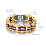 Men's Biker Chain Bracelet Stainless Steel Yellow
