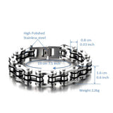 Men's Stainless Steel Chain Link Bracelet Punk Biker Motorcycle Jewelry