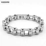Men's Stainless Steel Chain Link Bracelet Punk Biker Motorcycle Jewelry