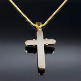 Men's Stainless Steel Cross Chain Necklace Hip Hop Pendant Jewelry