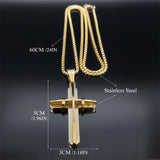 Men's Stainless Steel Cross Chain Necklace Hip Hop Pendant Jewelry