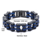 Men's Denim Biker Chain Link Bracelet Stainless Steel Punk Jewelry