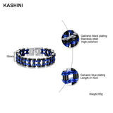 Men's Denim Biker Chain Link Bracelet Stainless Steel Punk Jewelry