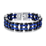 Men's Denim Biker Chain Link Bracelet Stainless Steel Punk Jewelry