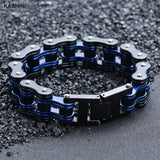 Men's Denim Biker Chain Link Bracelet Stainless Steel Punk Jewelry