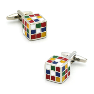 Men's Magical Cube Cuff Links Copper Material Multi-Color