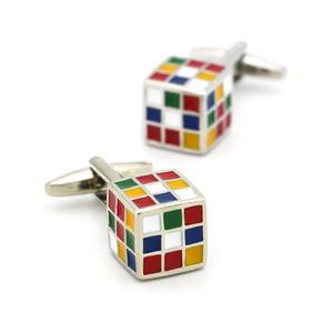 Men's Magical Cube Cuff Links Copper Material Multi-Color