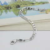 Men's 925 Silver Bracelet 6mm Chain 18-20cm Italian Man Bracelet