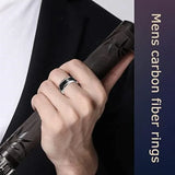 Men's Stainless Steel Gear Ring Celtic Dragon Carbon Fiber Band