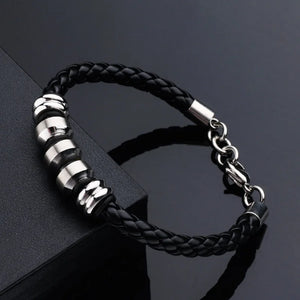 Men's Titanium Steel Leather Bracelet Stainless Steel Fashionable Domineering