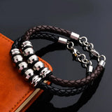 Men's Titanium Steel Leather Bracelet Stainless Steel Fashionable Domineering