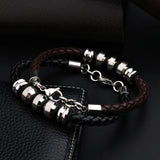 Men's Titanium Steel Leather Bracelet Stainless Steel Fashionable Domineering